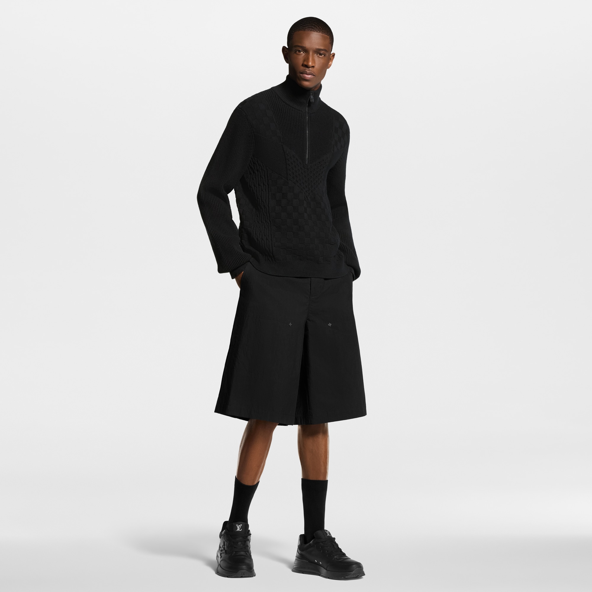 Half-Zip Knitted Signature Pullover - Men - Ready-to-Wear | LOUIS